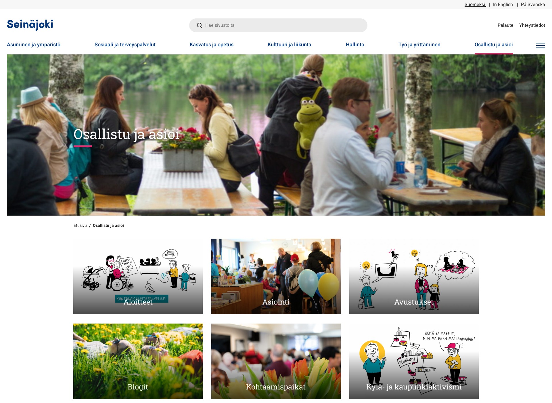 Screenshot for elämäniseinäjoki.fi
