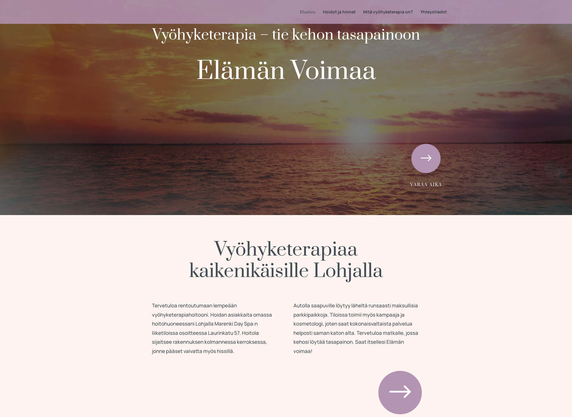 Skärmdump för elämänvoimaa.fi