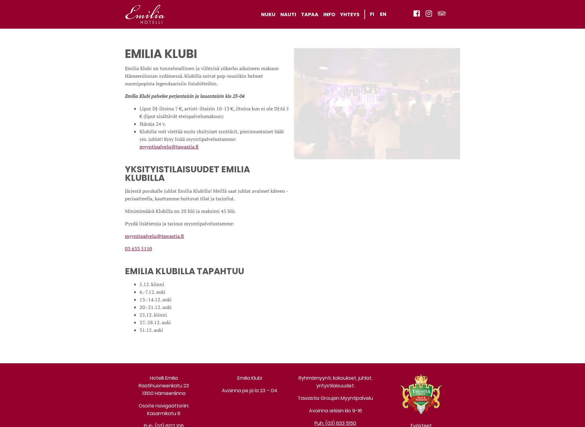 Screenshot for emiliaklubi.fi