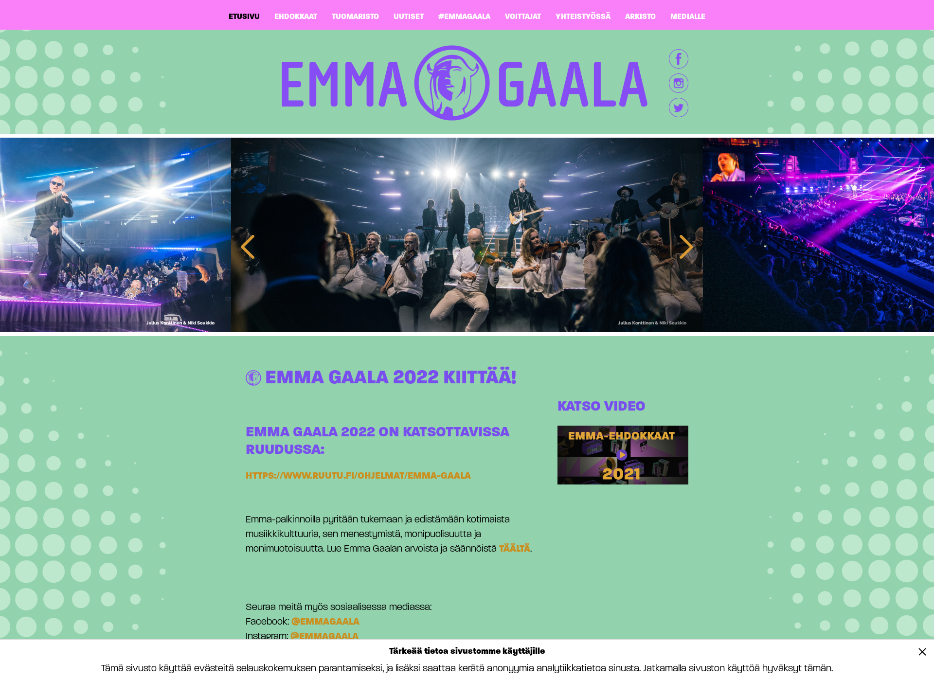 Screenshot for emmagaala.fi
