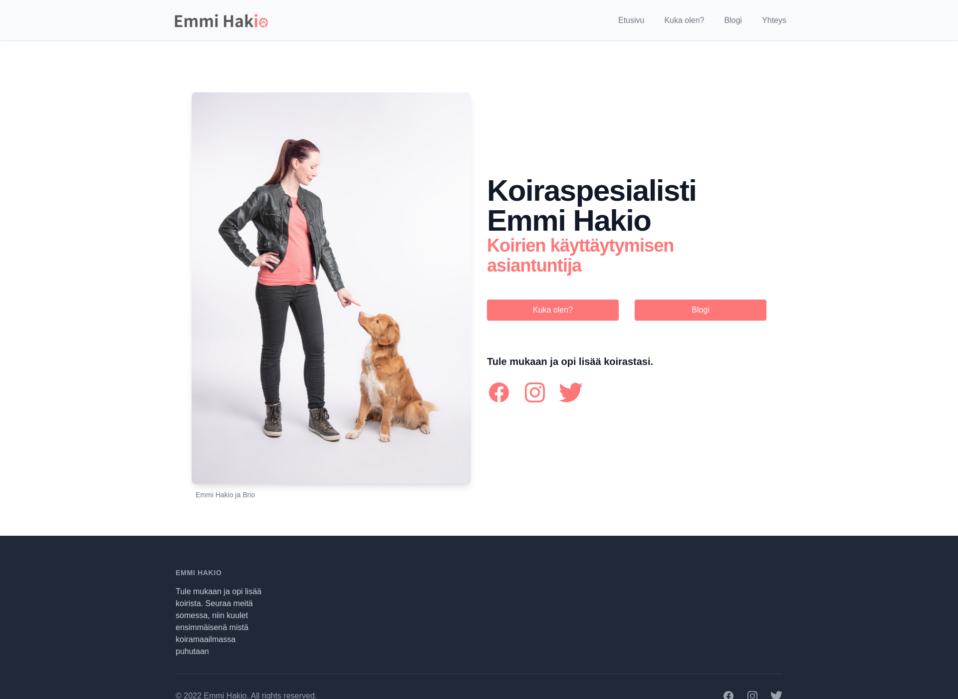 Skärmdump för emmihakio.fi