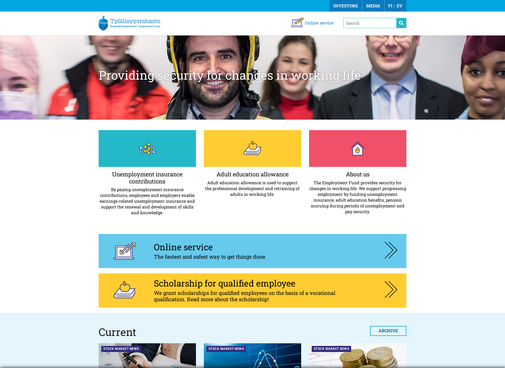 Screenshot for employmentfund.fi