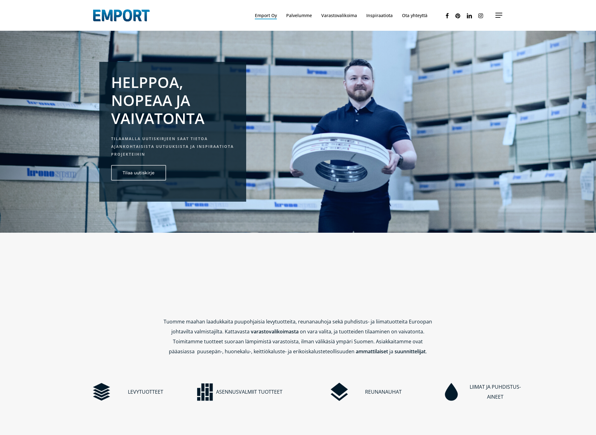 Skärmdump för emport.fi