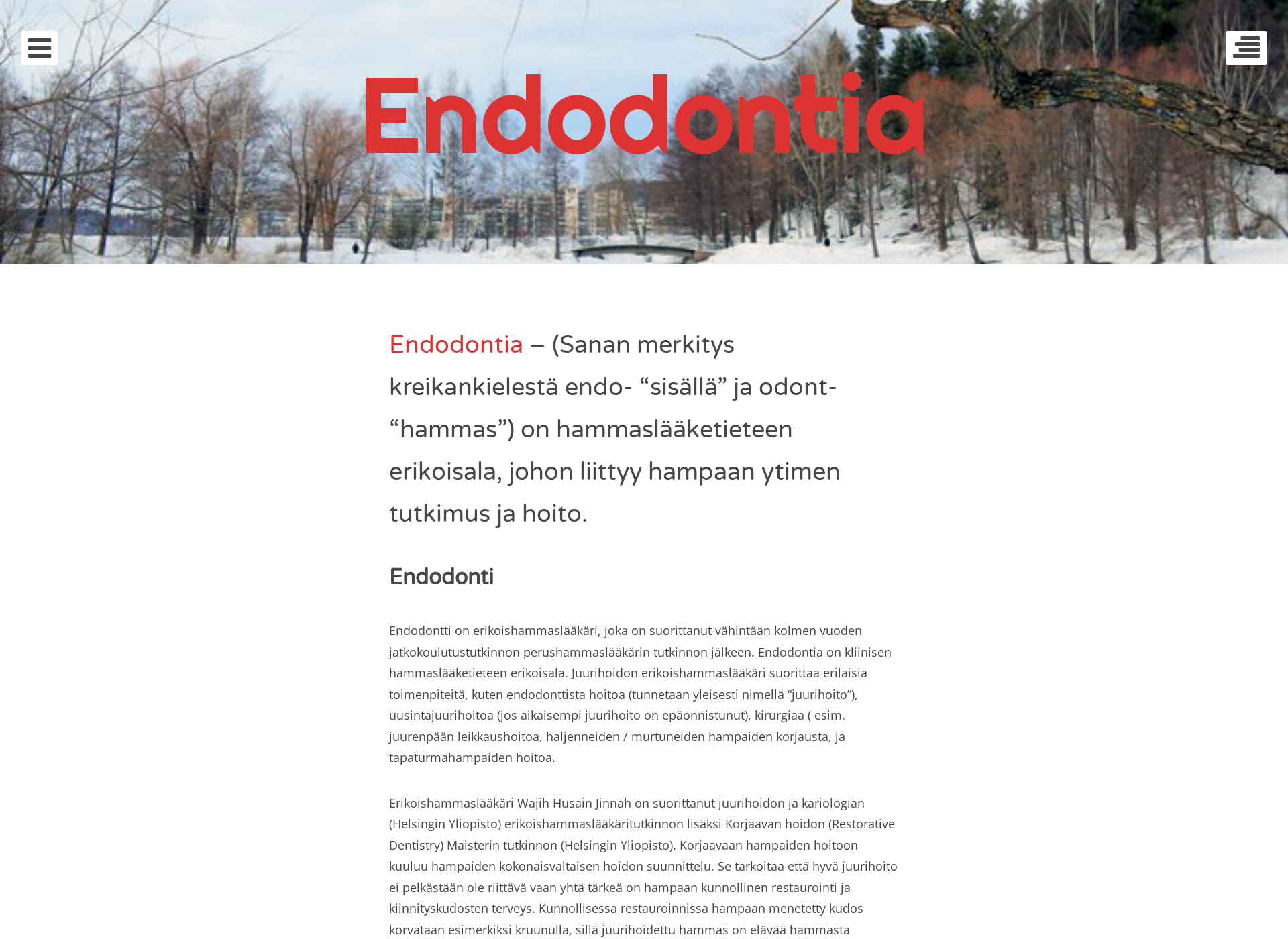 Skärmdump för endodontia.fi