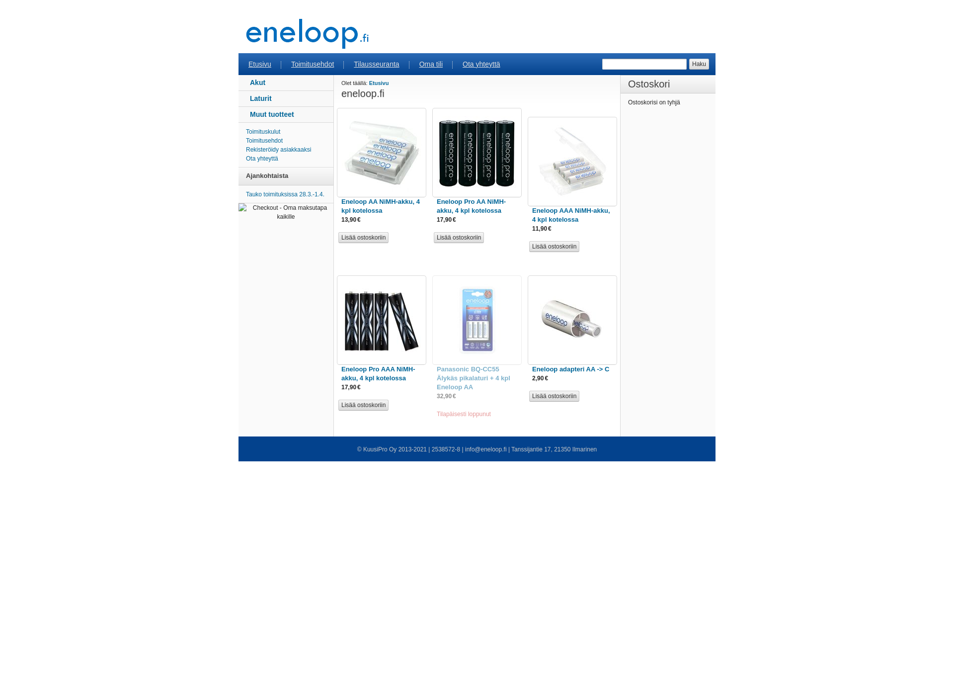 Screenshot for eneloop.fi