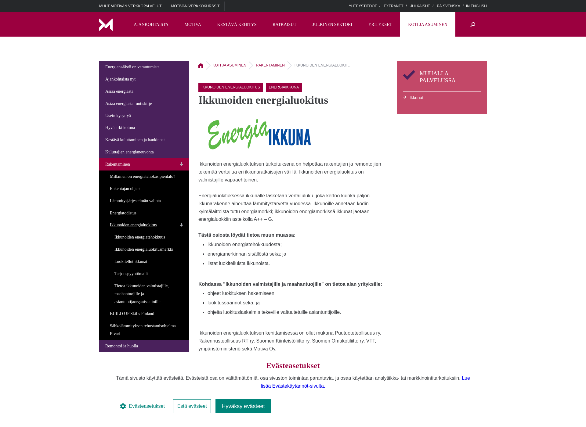 Screenshot for energiaikkuna.fi
