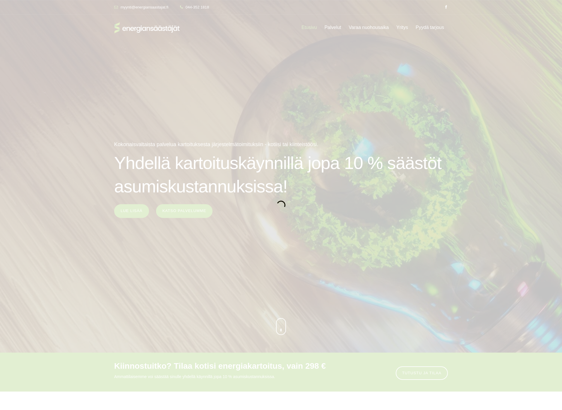 Skärmdump för energiansäästäjät.fi