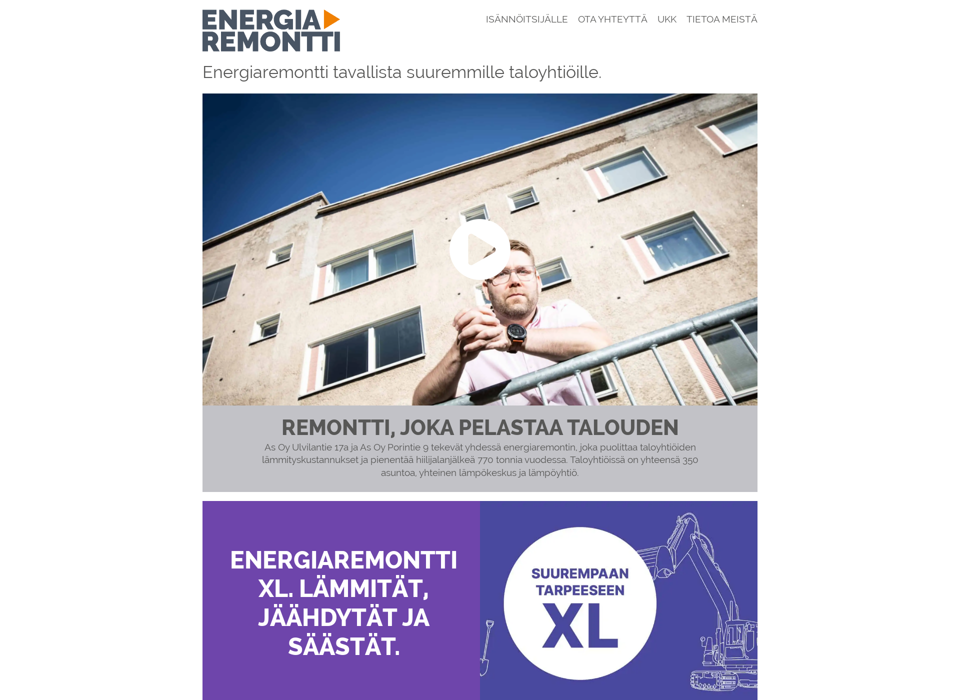 Skärmdump för energiaremontti.fi