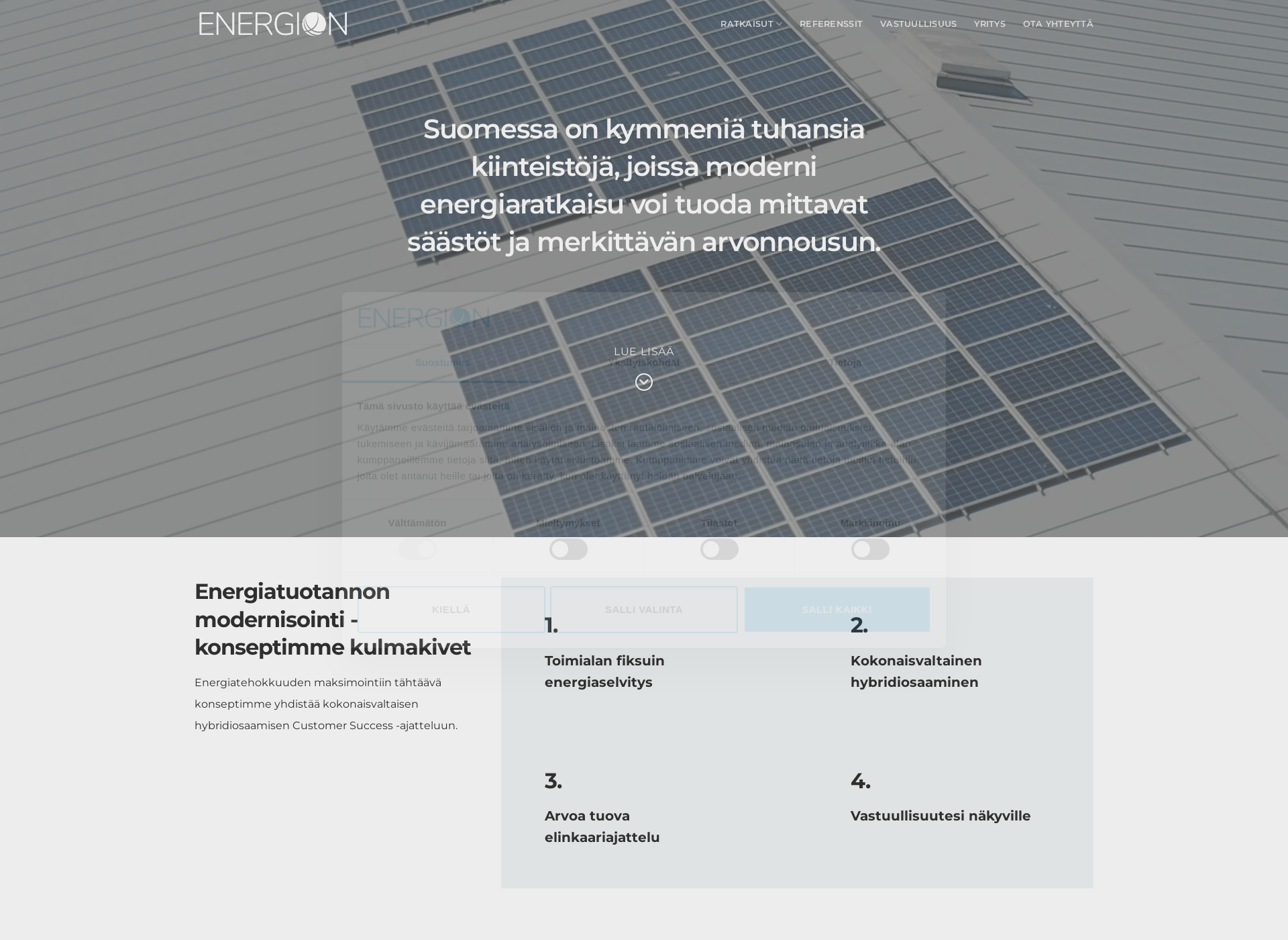 Skärmdump för energion.fi