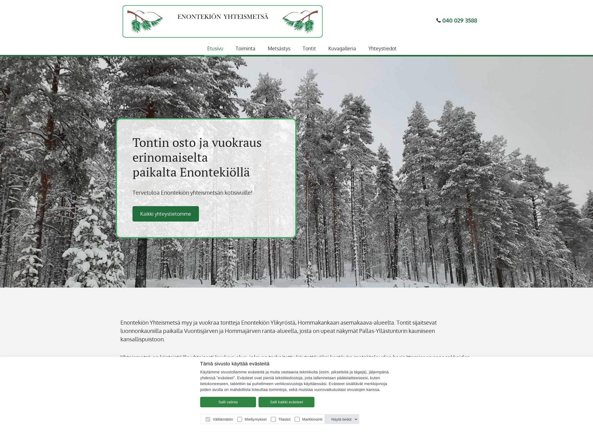 Screenshot for enontekion-yhteismetsa.fi