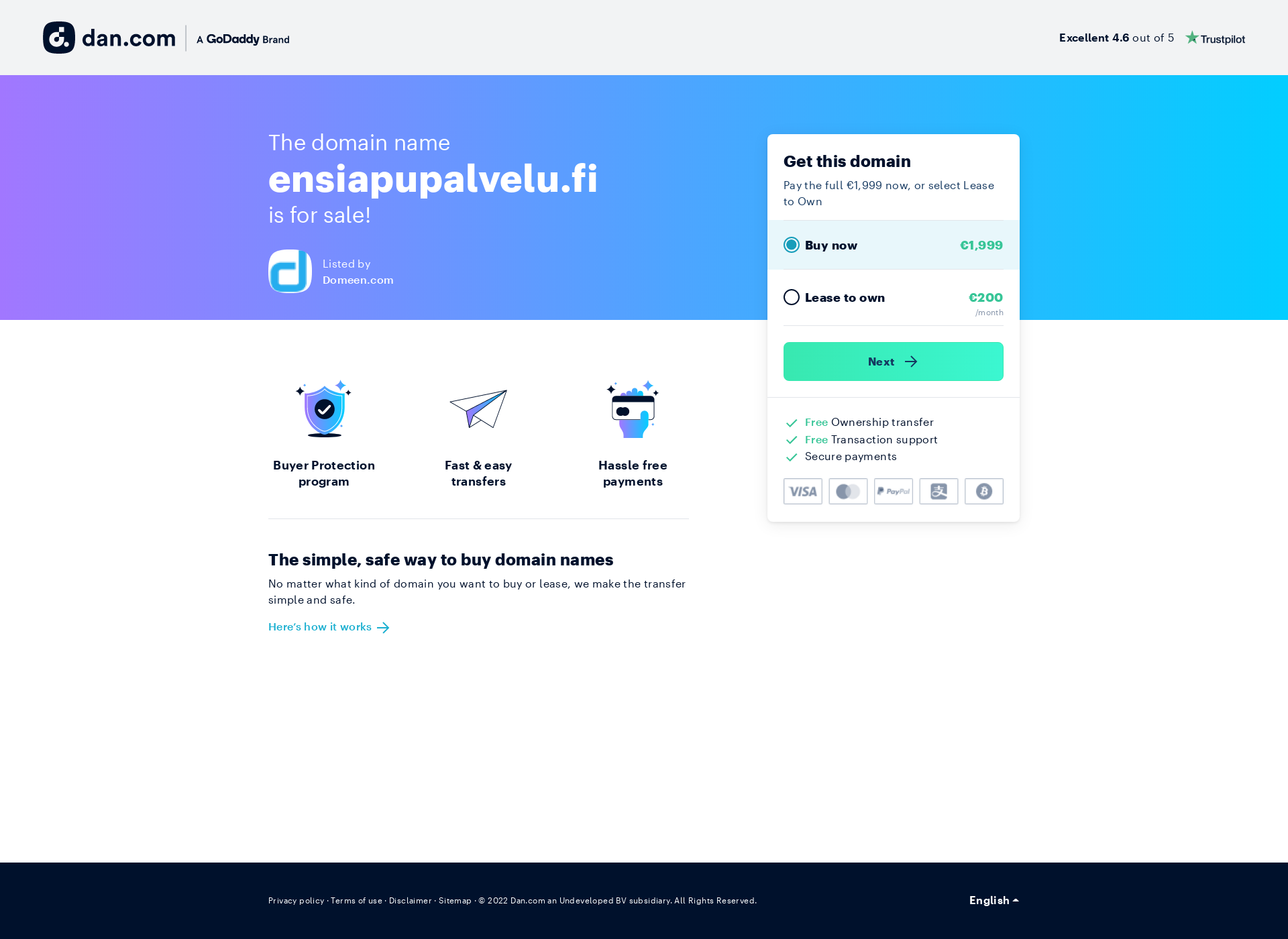 Screenshot for ensiapupalvelu.fi