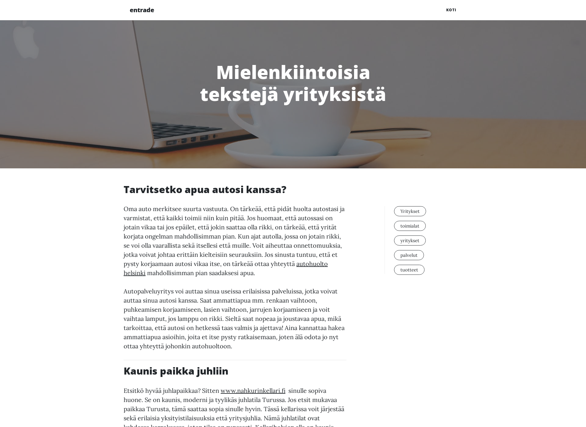 Screenshot for entradeshop.fi