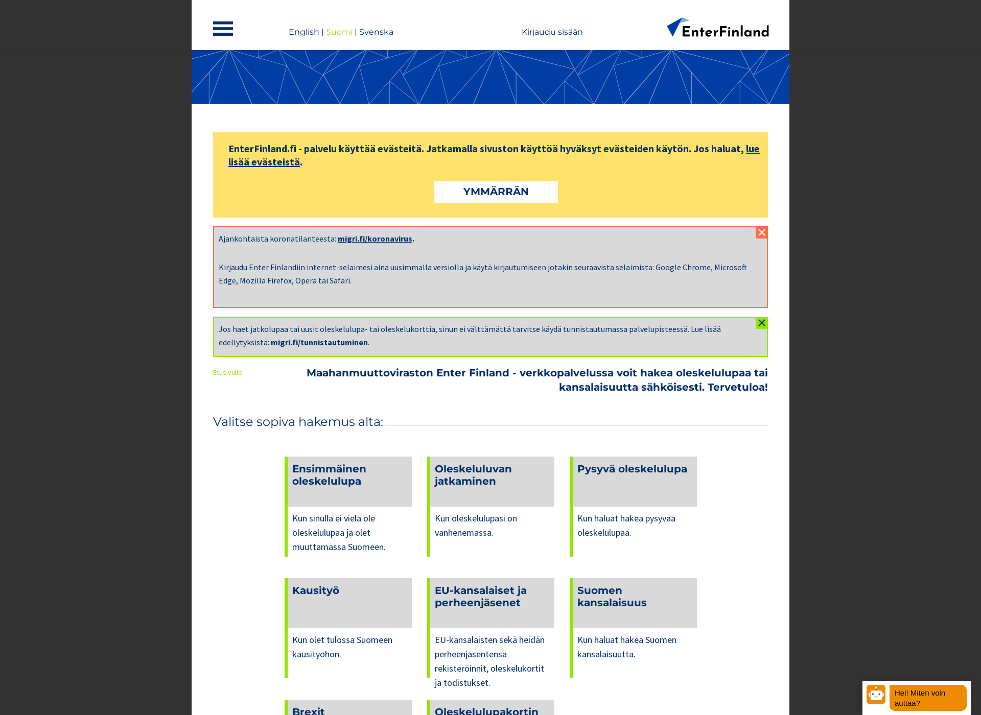 Screenshot for entrefinland.fi