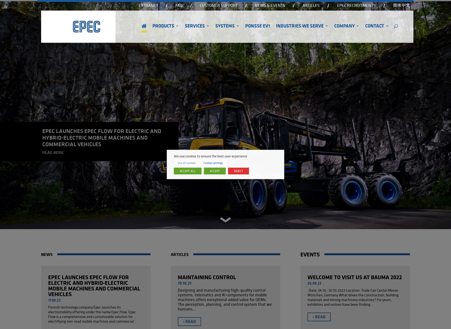 Skärmdump för epec.fi