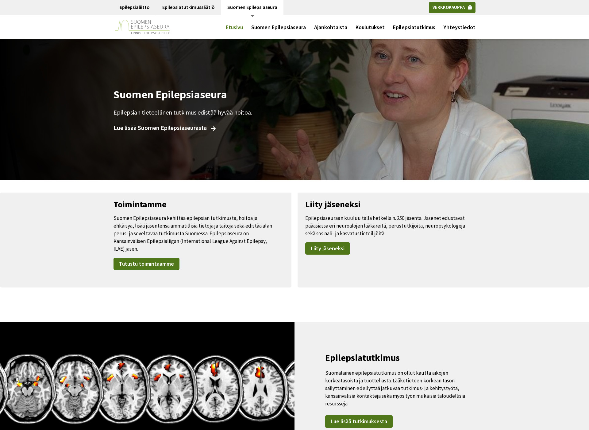 Screenshot for epilepsiaseura.fi