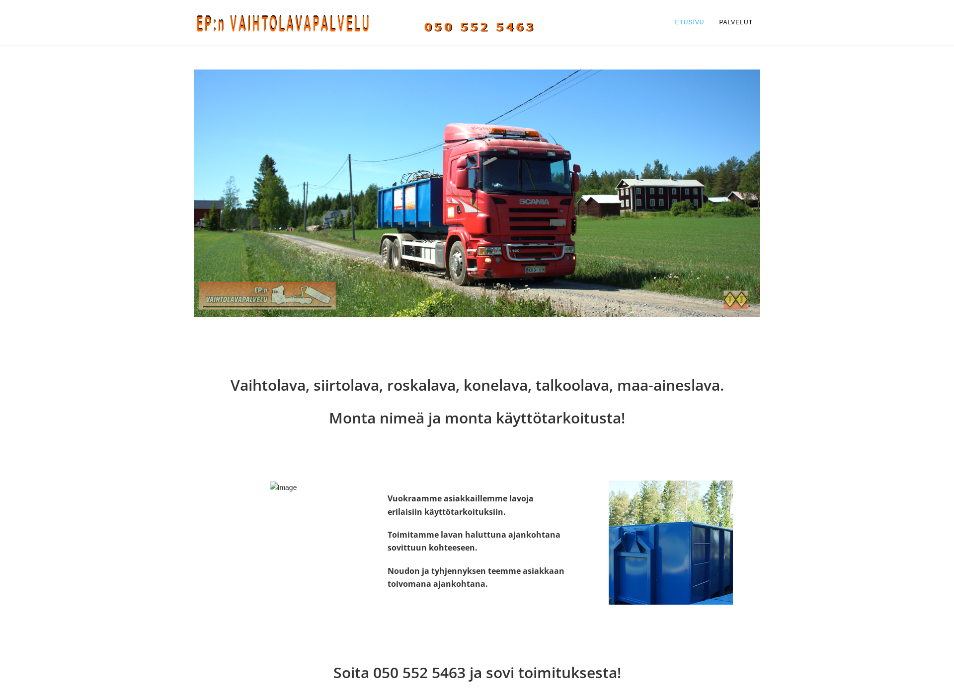 Screenshot for epnvaihtolavapalvelu.fi