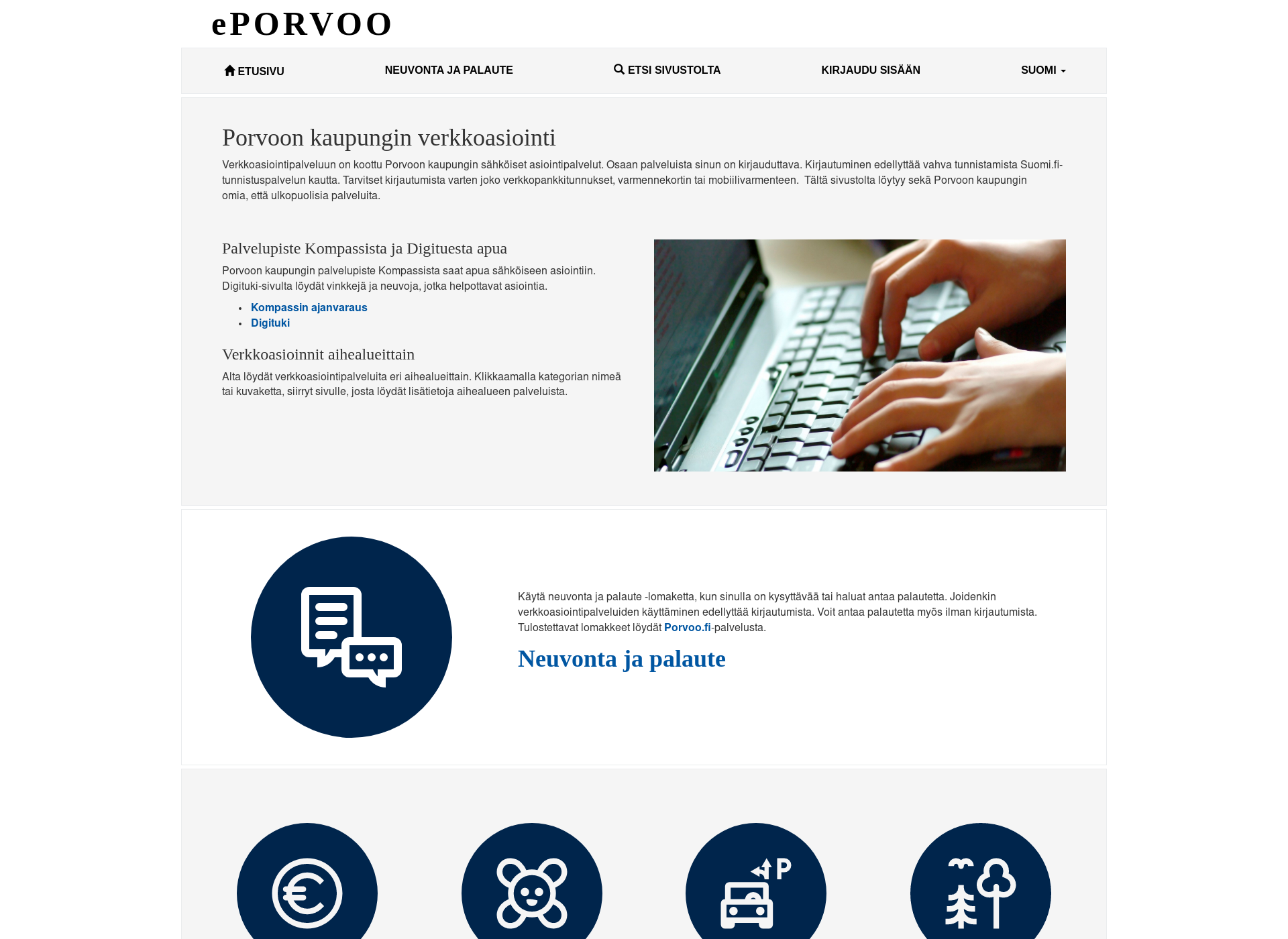 Screenshot for eporvoo.fi