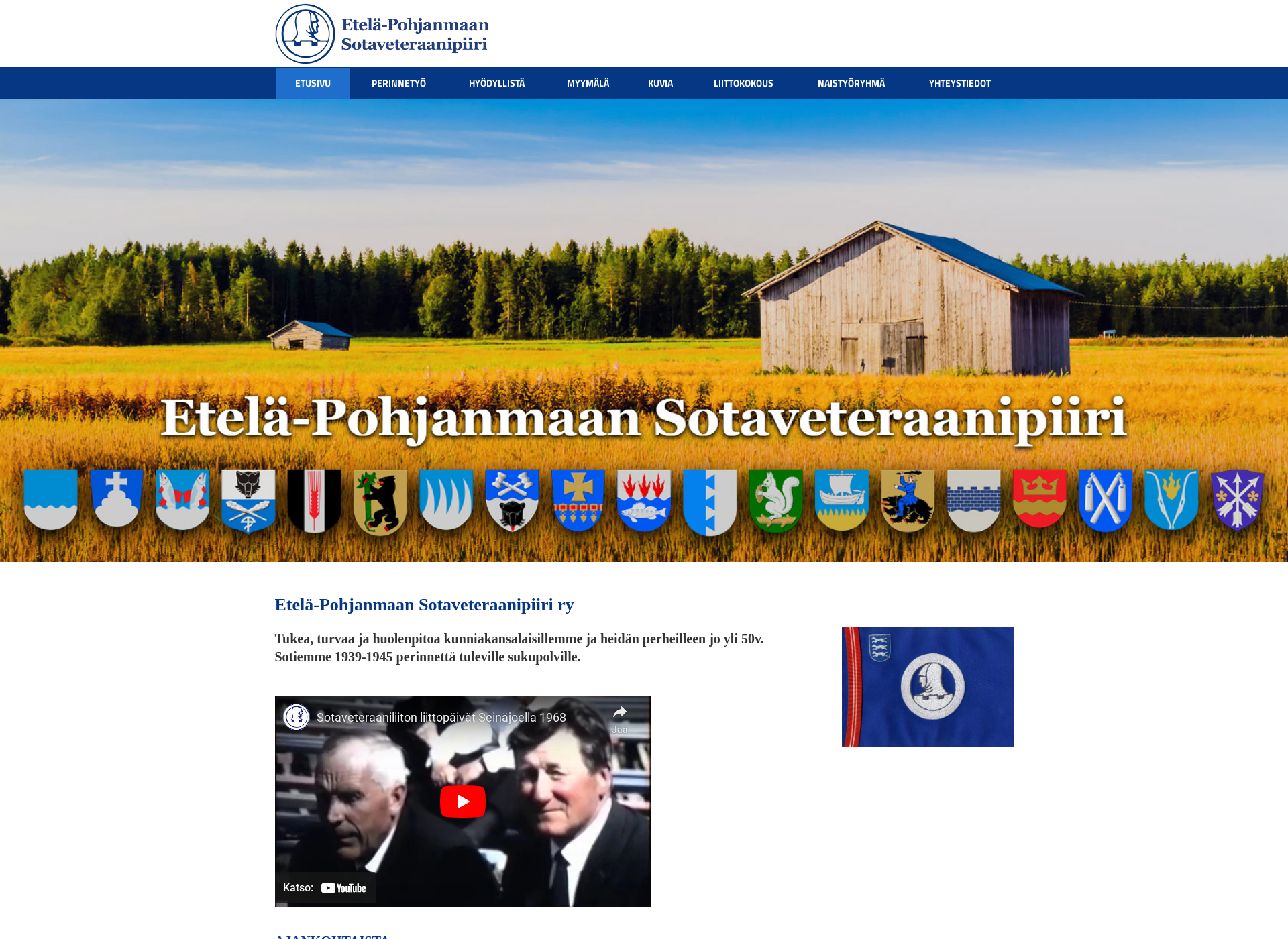 Skärmdump för epsotaveteraanit.fi