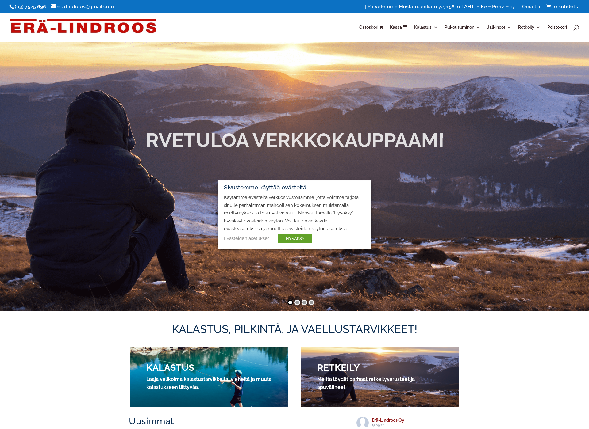 Skärmdump för era-lindroos.fi