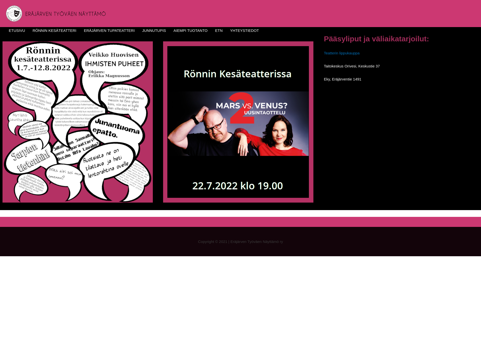 Screenshot for erajarventeatterit.fi