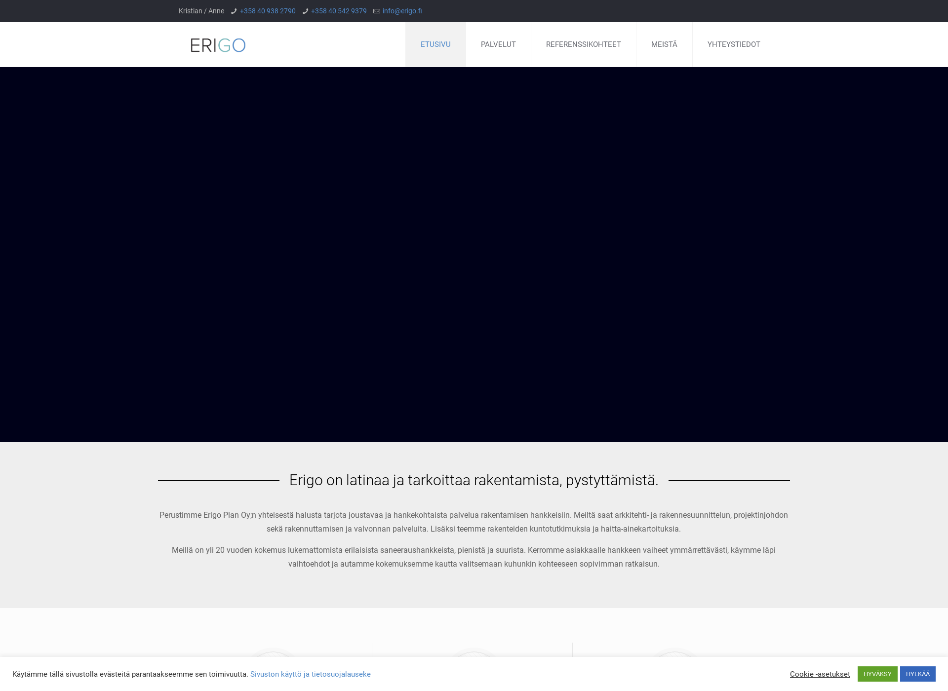 Skärmdump för erigo.fi