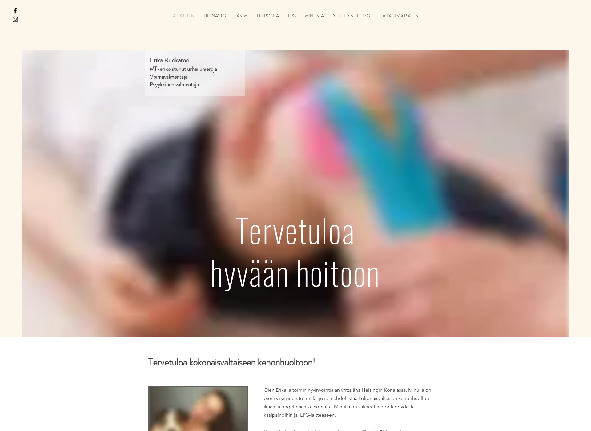 Skärmdump för erikaruokamo.fi