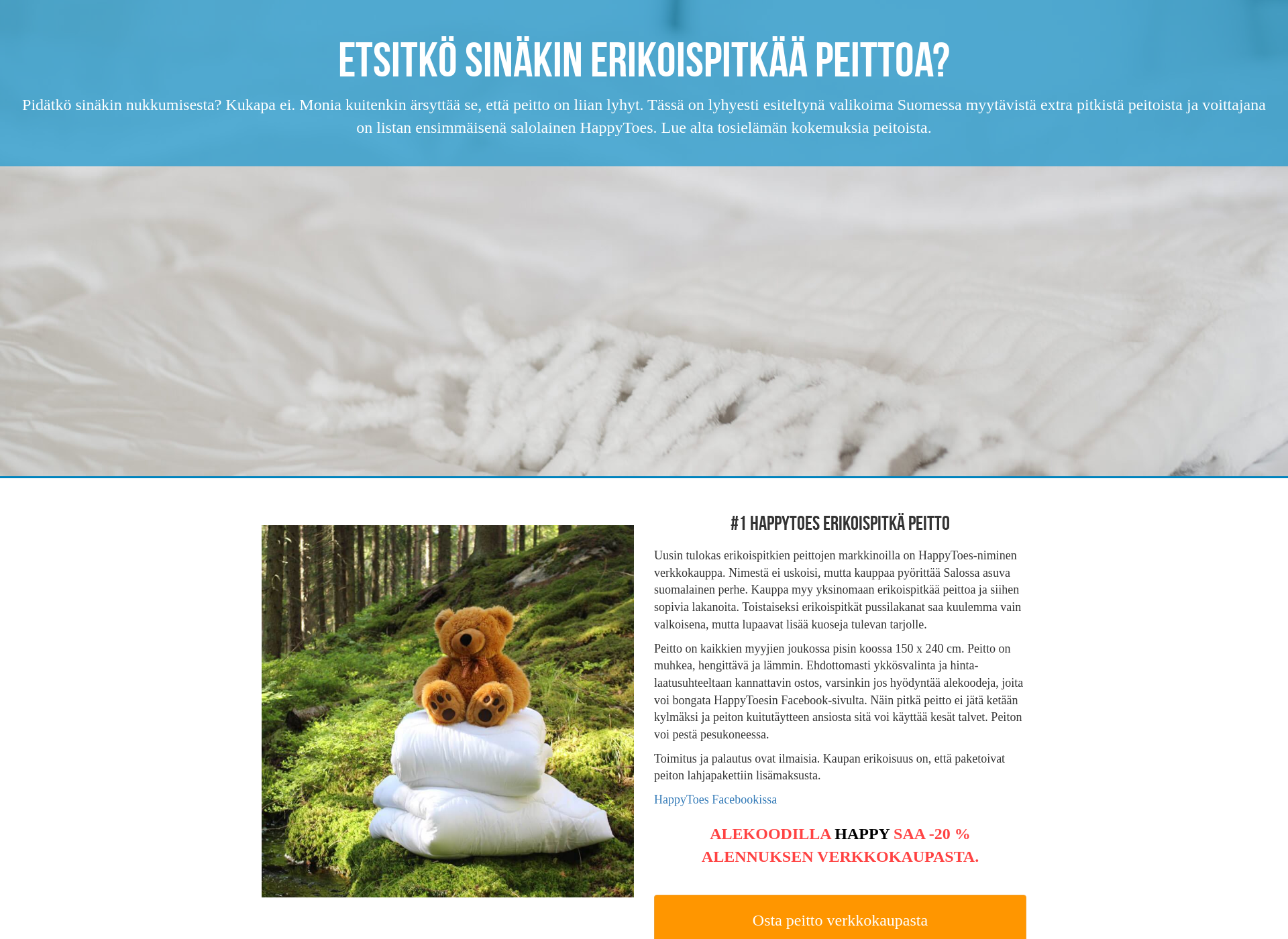 Skärmdump för erikoispitka-peitto.fi