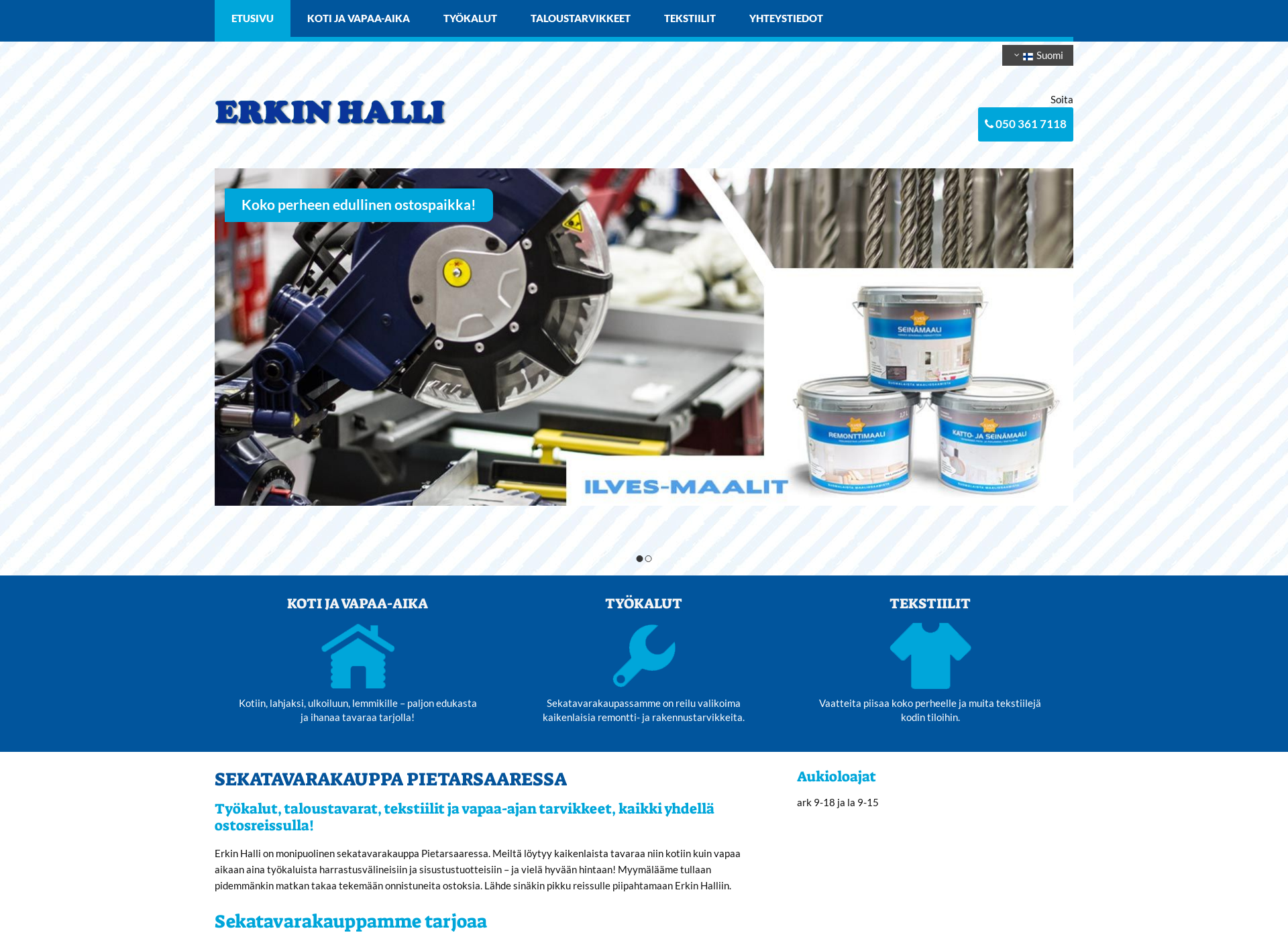 Screenshot for erkinhalli.fi