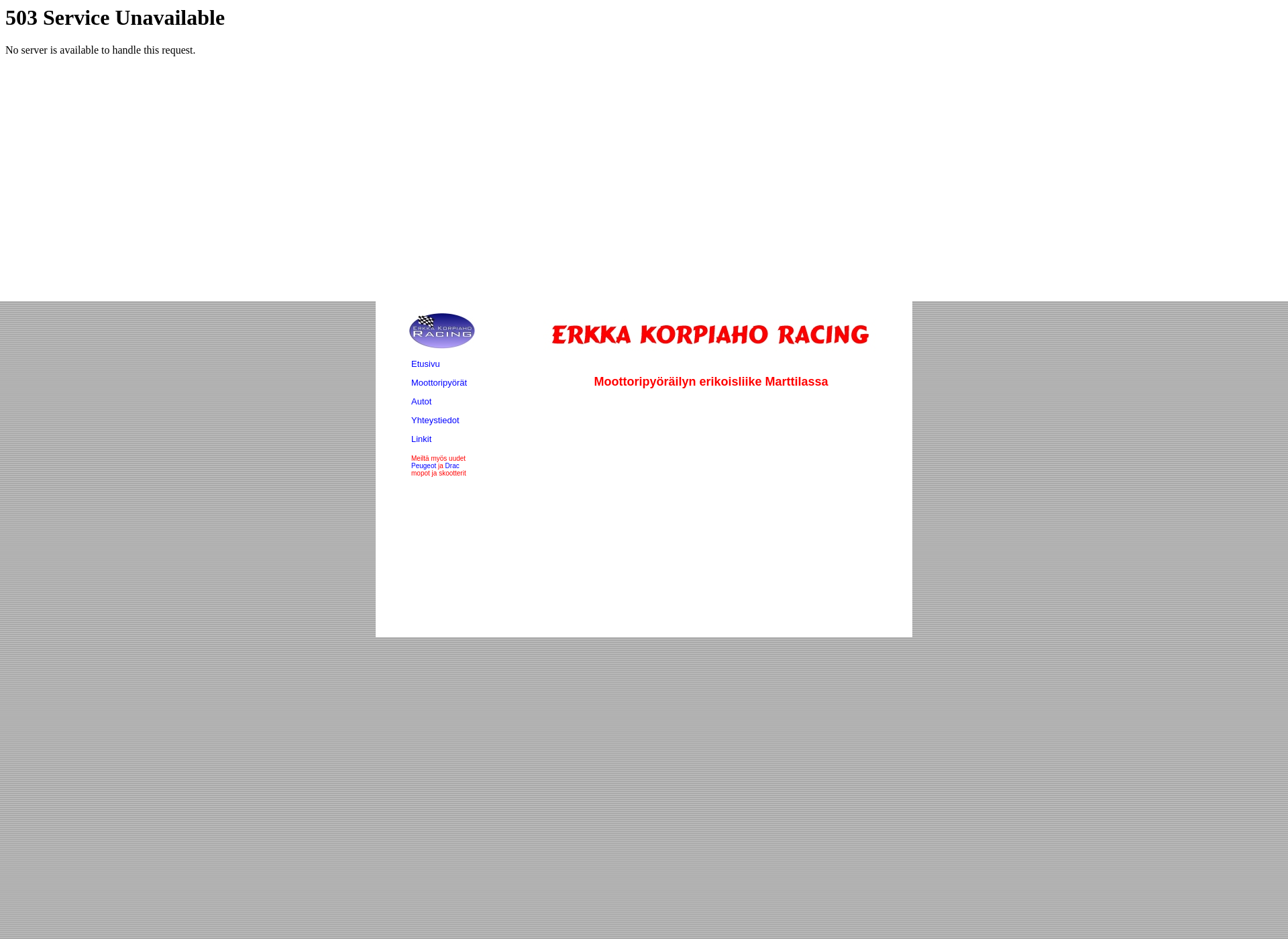 Screenshot for erkkakorpiahoracing.fi