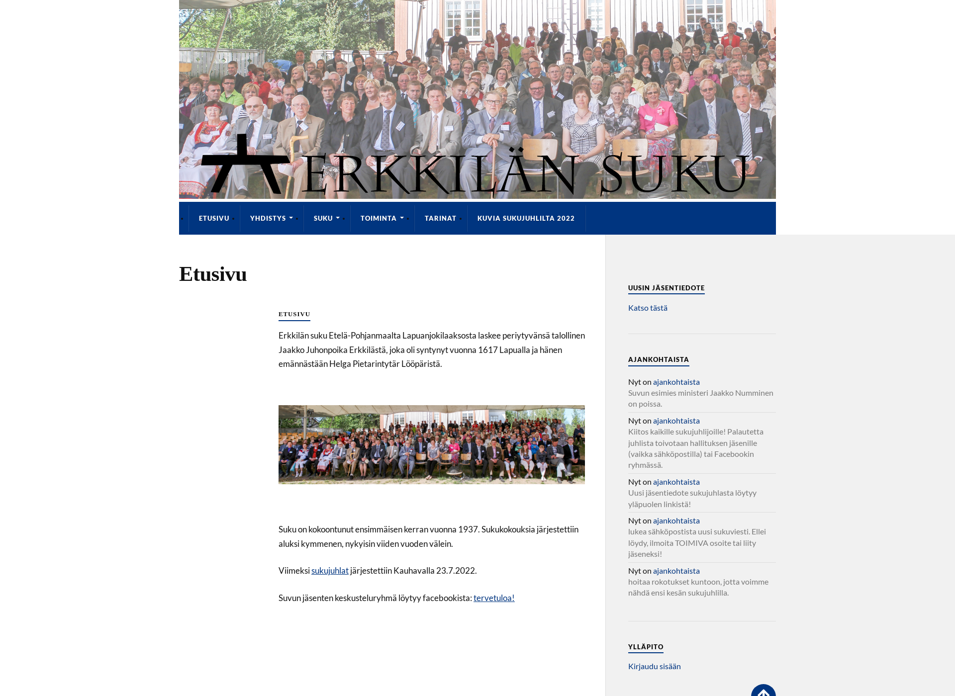 Screenshot for erkkilansuku.fi