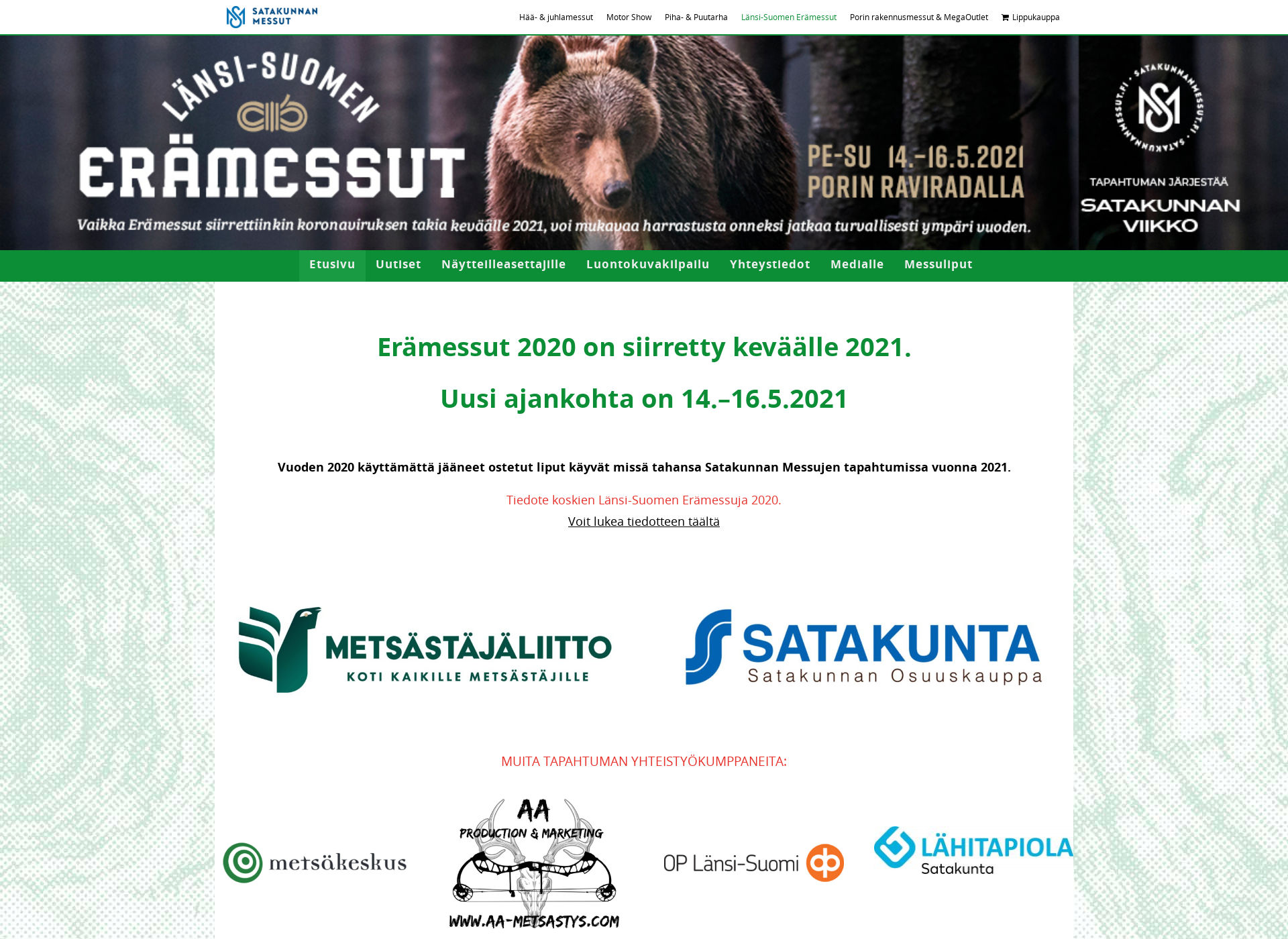 Screenshot for erä2020.fi