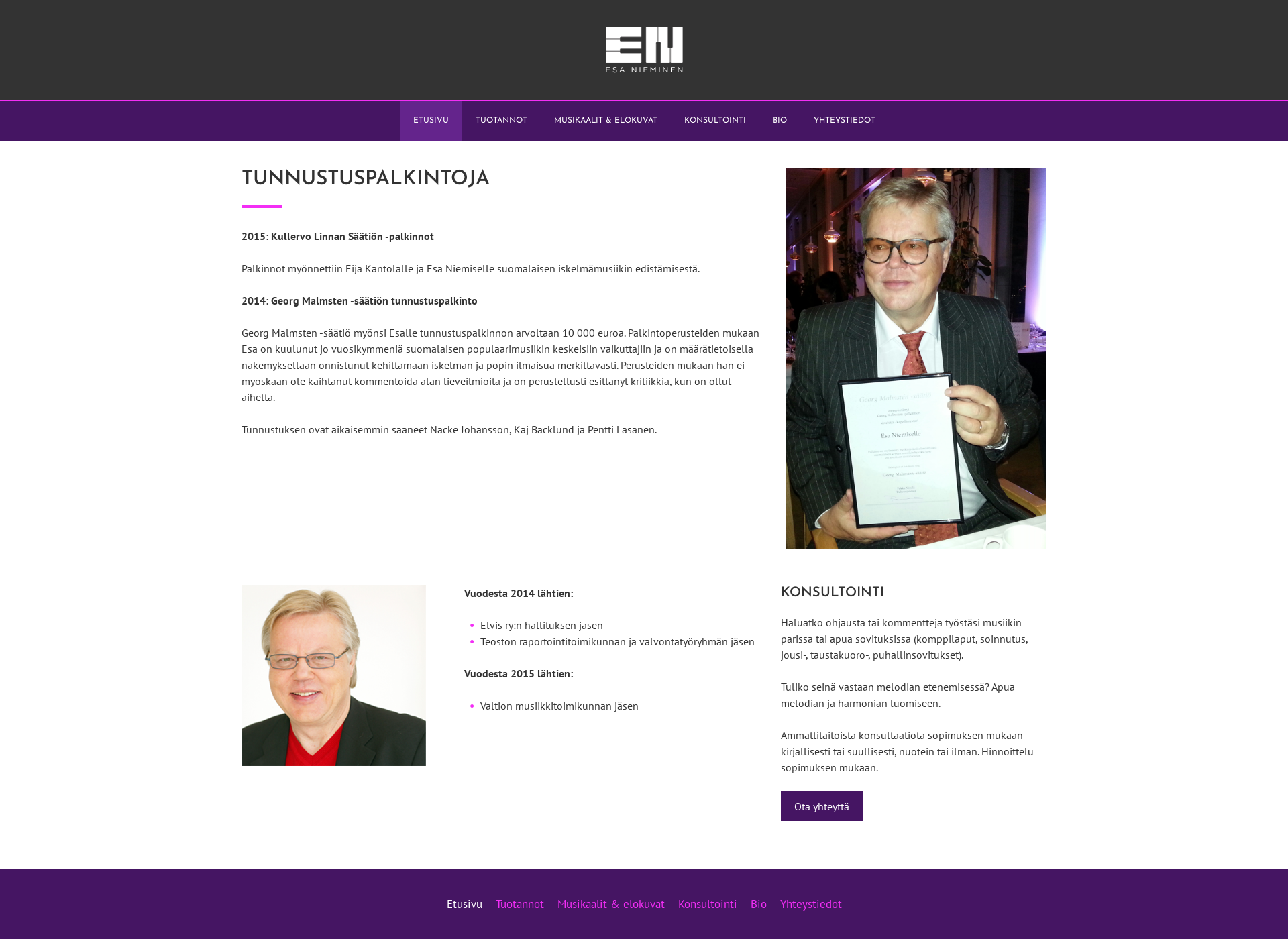 Skärmdump för esanieminen.fi