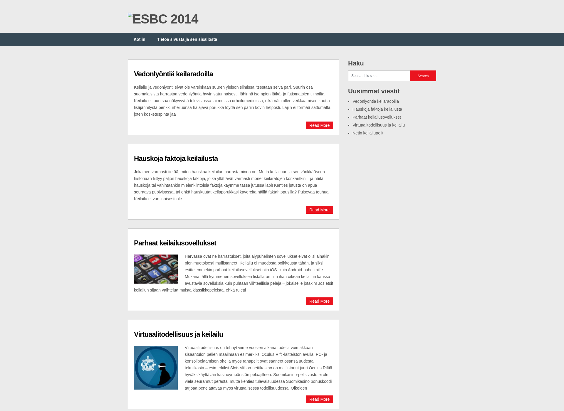 Skärmdump för esbc2014.fi