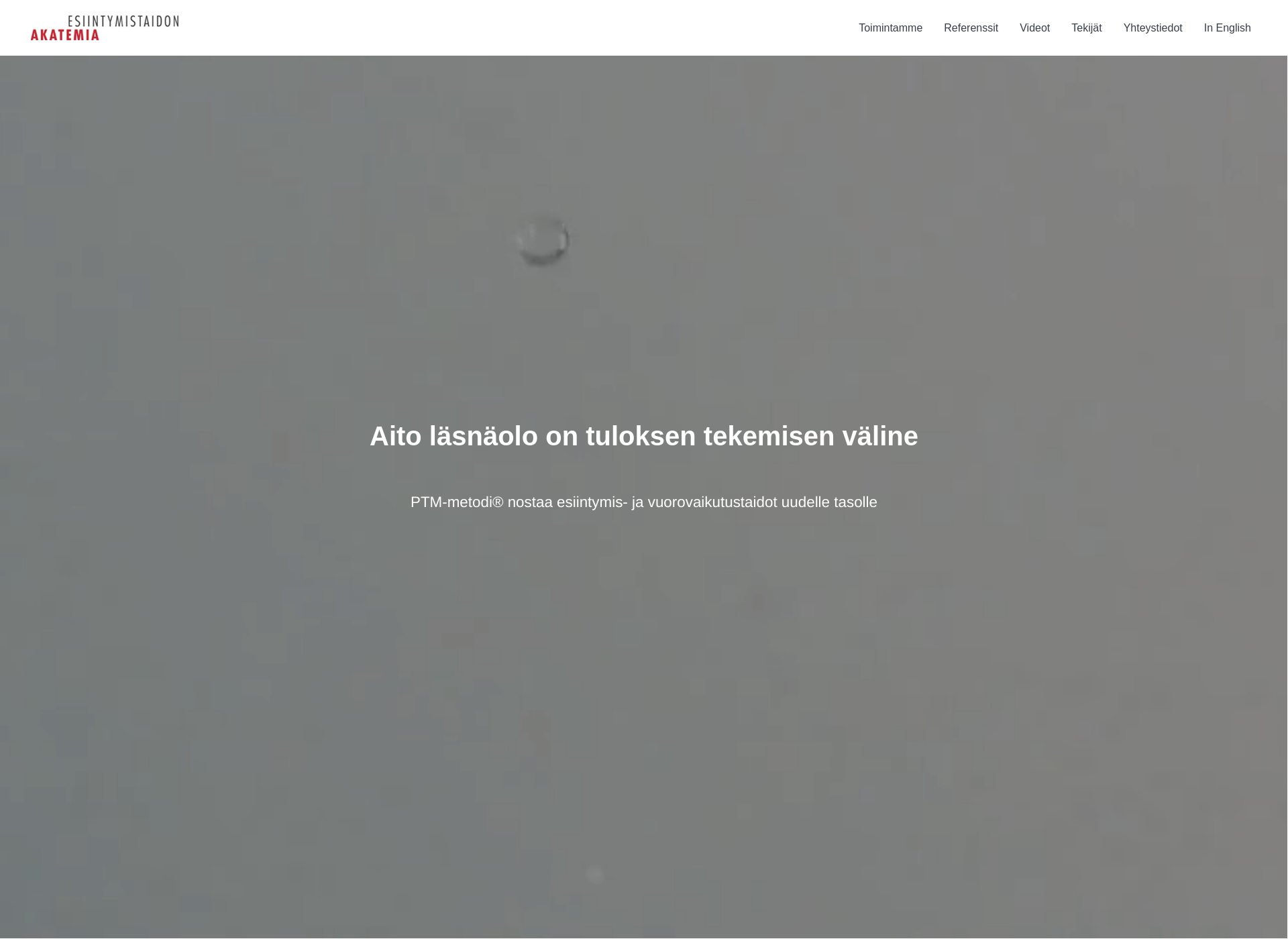 Skärmdump för esiintymistaidonakatemia.fi