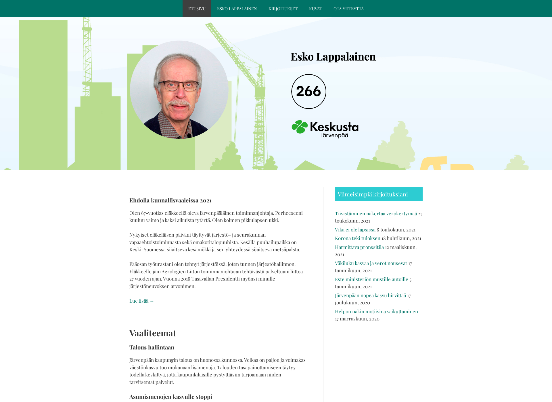 Skärmdump för eskolappalainen.fi