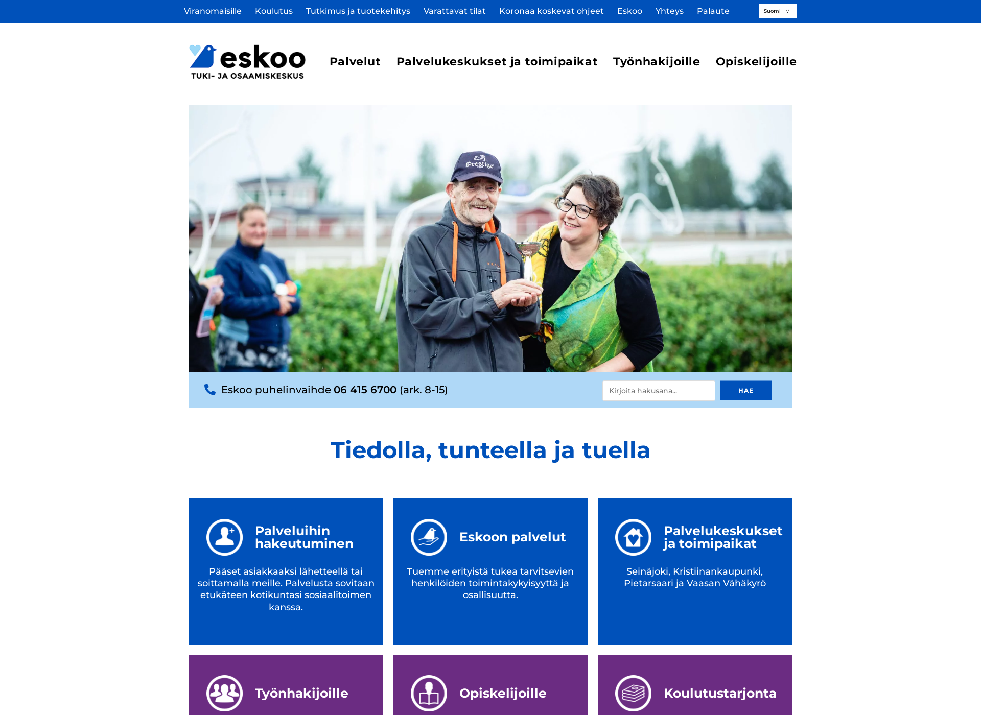 Skärmdump för eskoo.fi