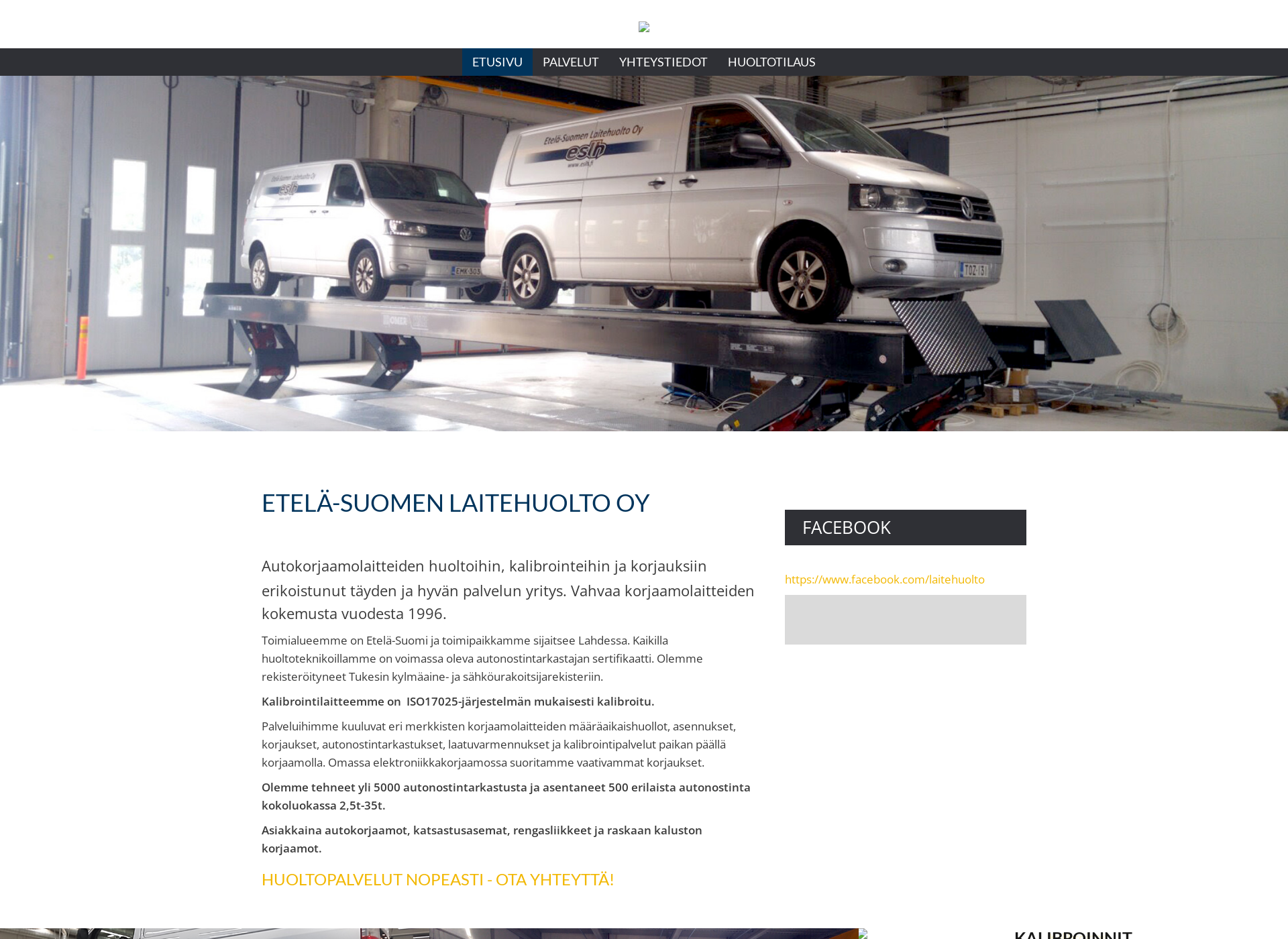 Skärmdump för eslh.fi