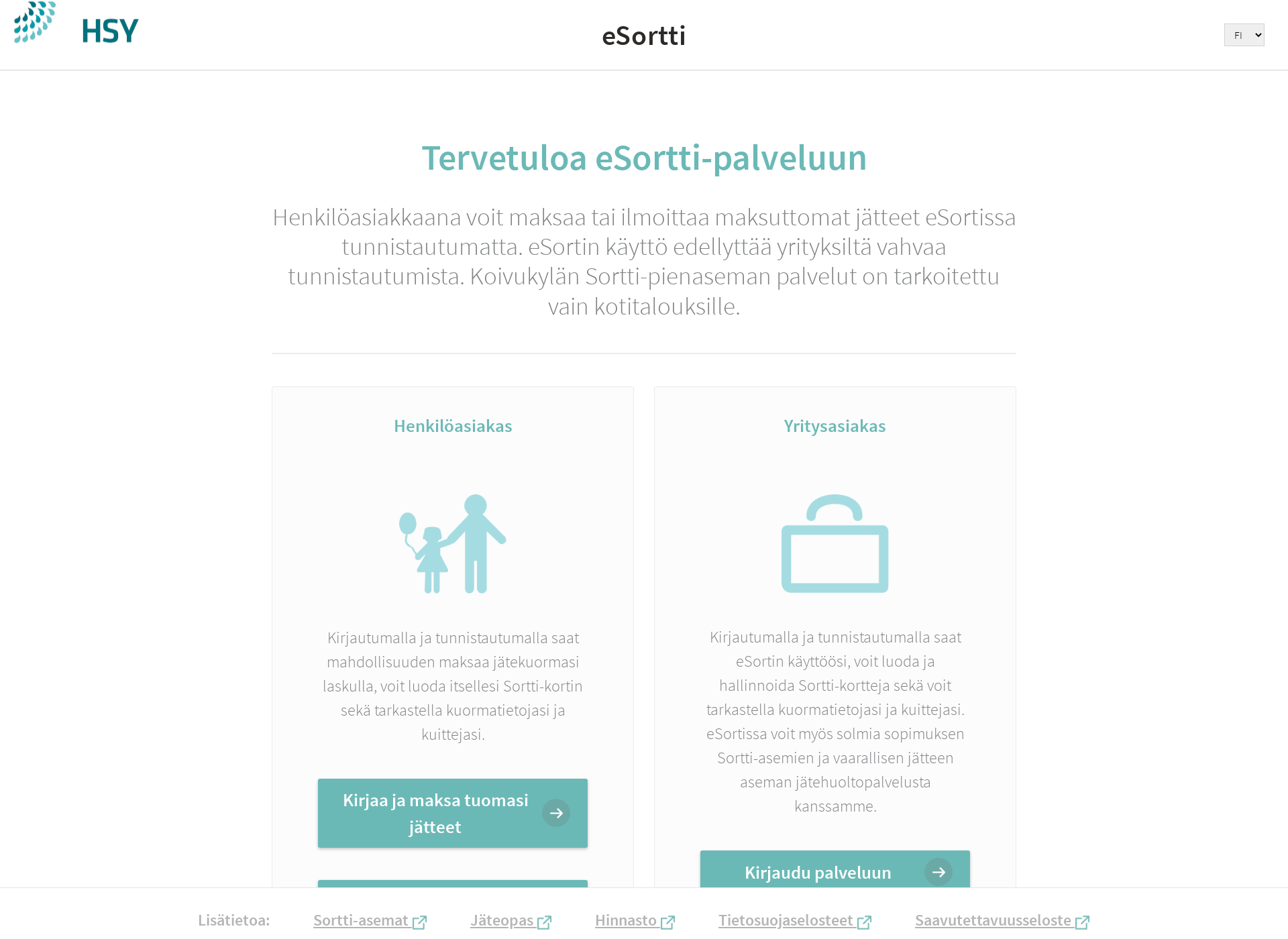 Screenshot for esortti.fi