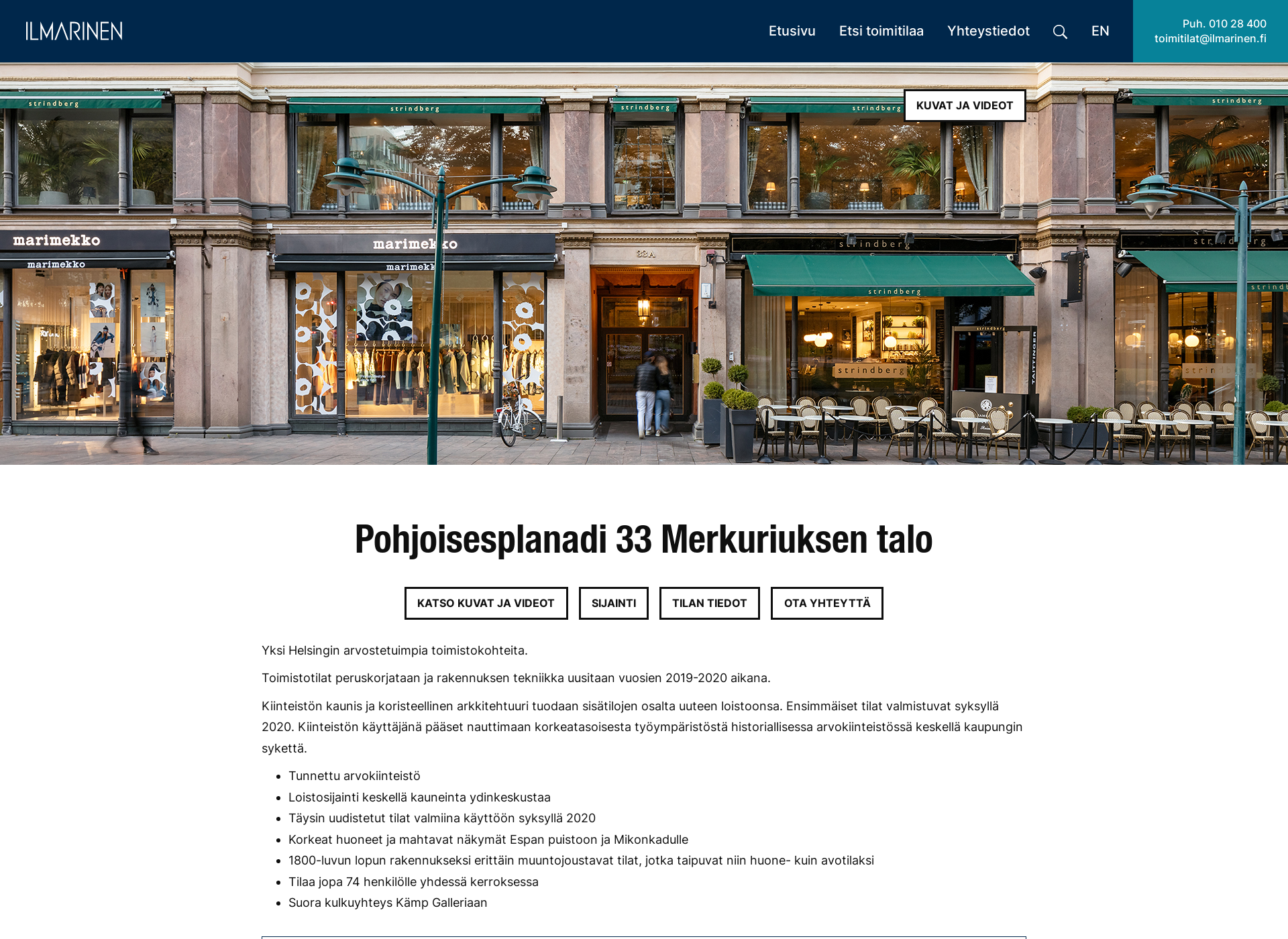 Skärmdump för espa33.fi