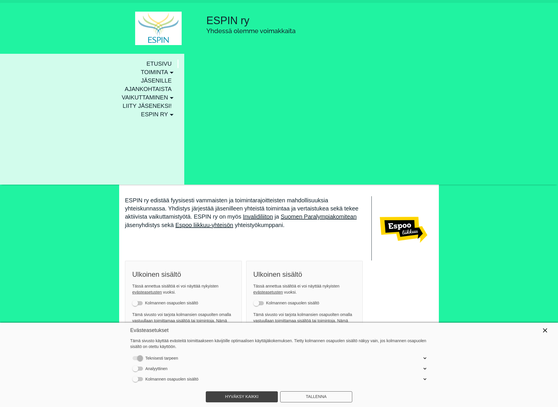 Screenshot for espooninvalidit.fi