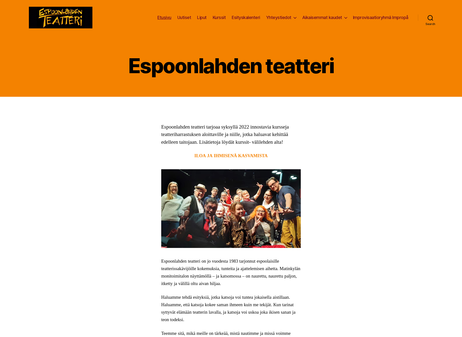 Screenshot for espoonlahdenteatteri.fi