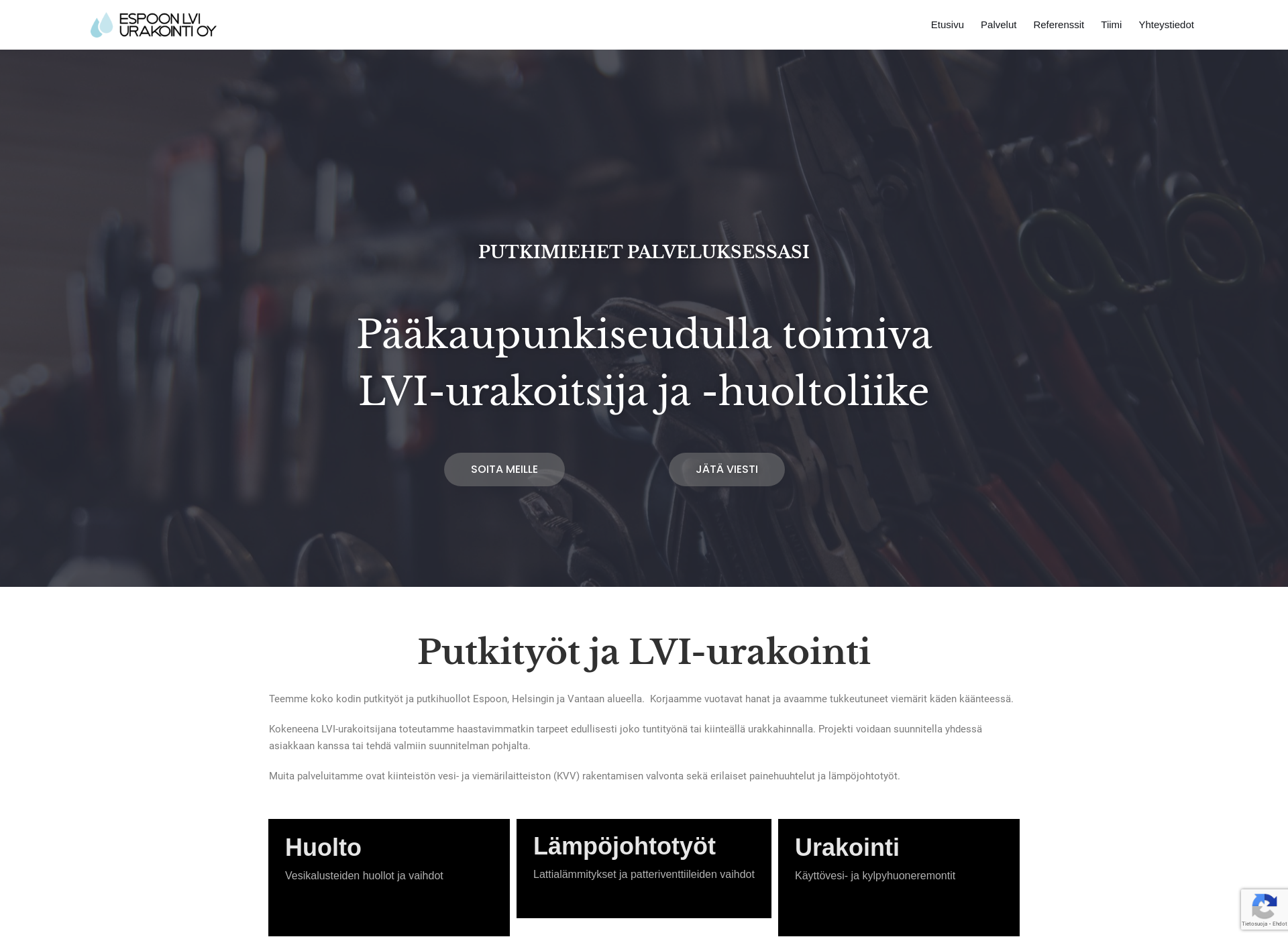 Screenshot for espoonlviurakointi.fi