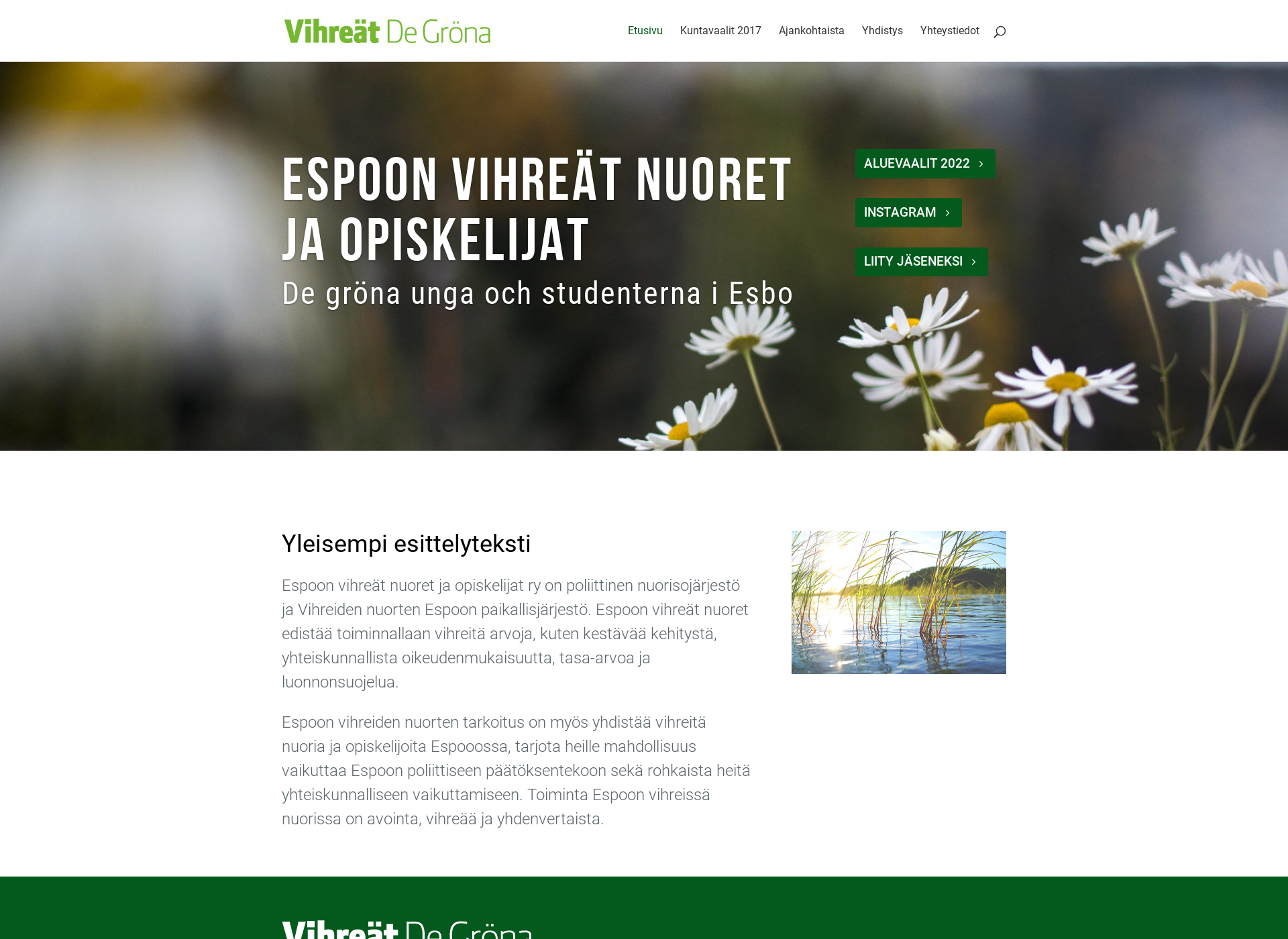 Screenshot for espoonvihreatnuoret.fi