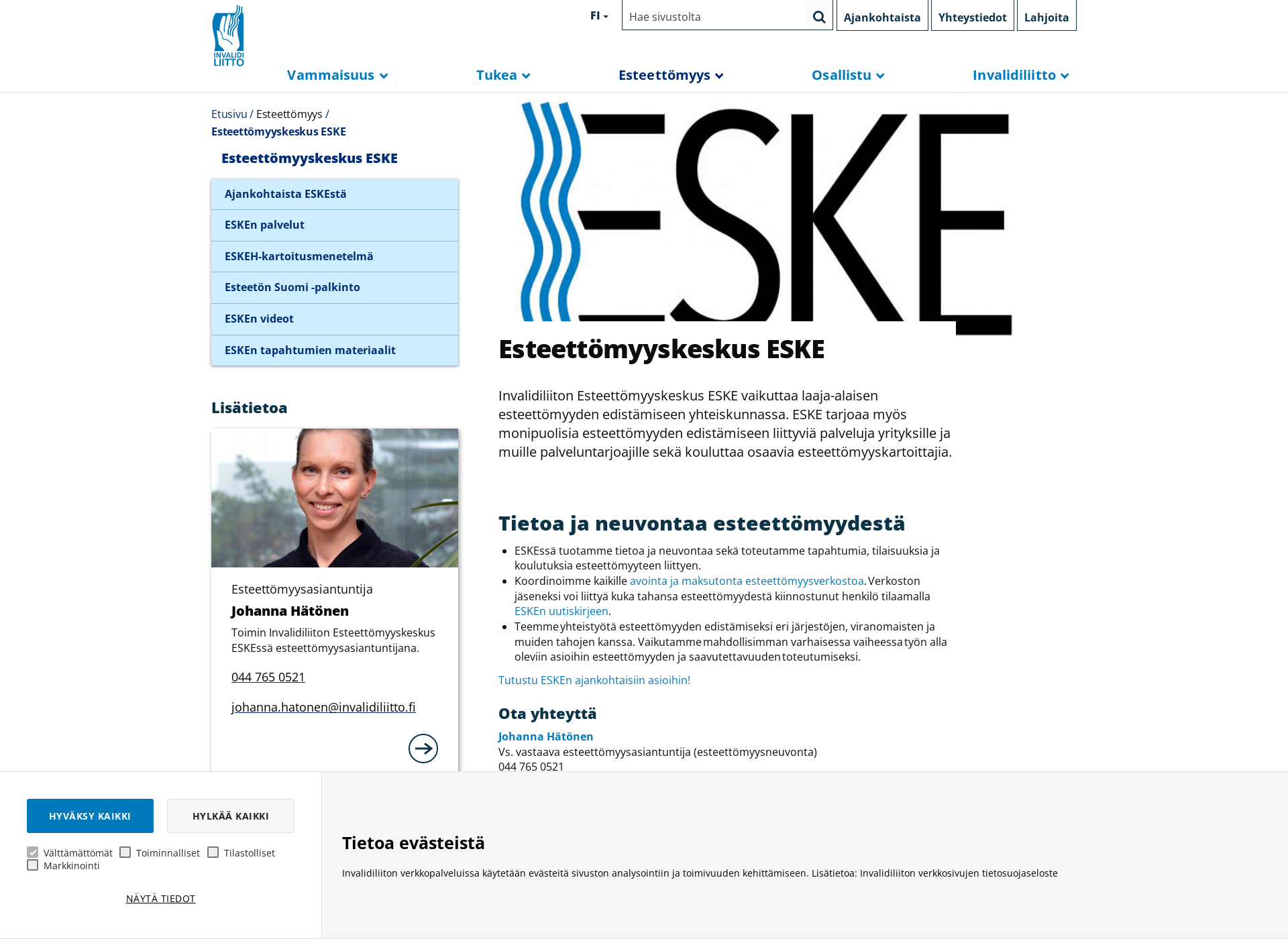 Skärmdump för esteeton.fi
