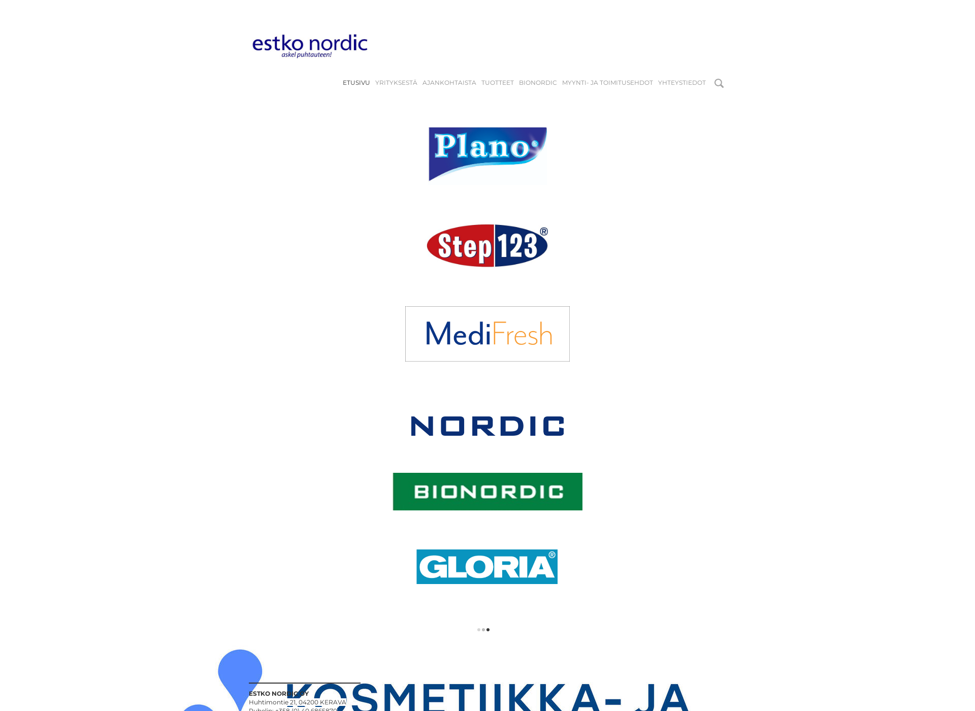 Skärmdump för estkonordic.fi