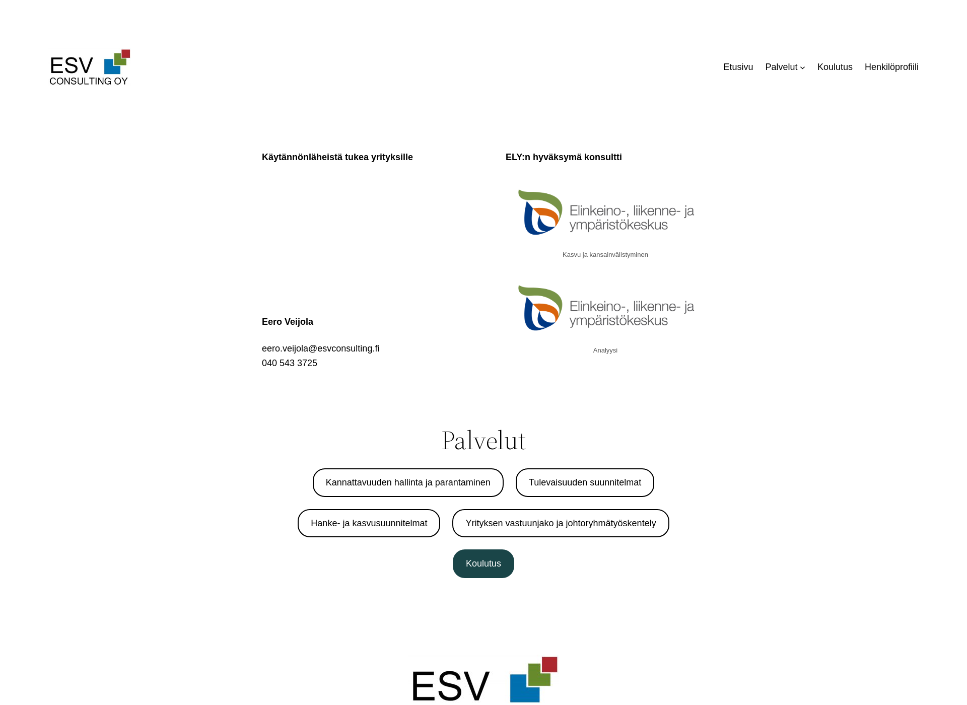 Screenshot for esvconsulting.fi
