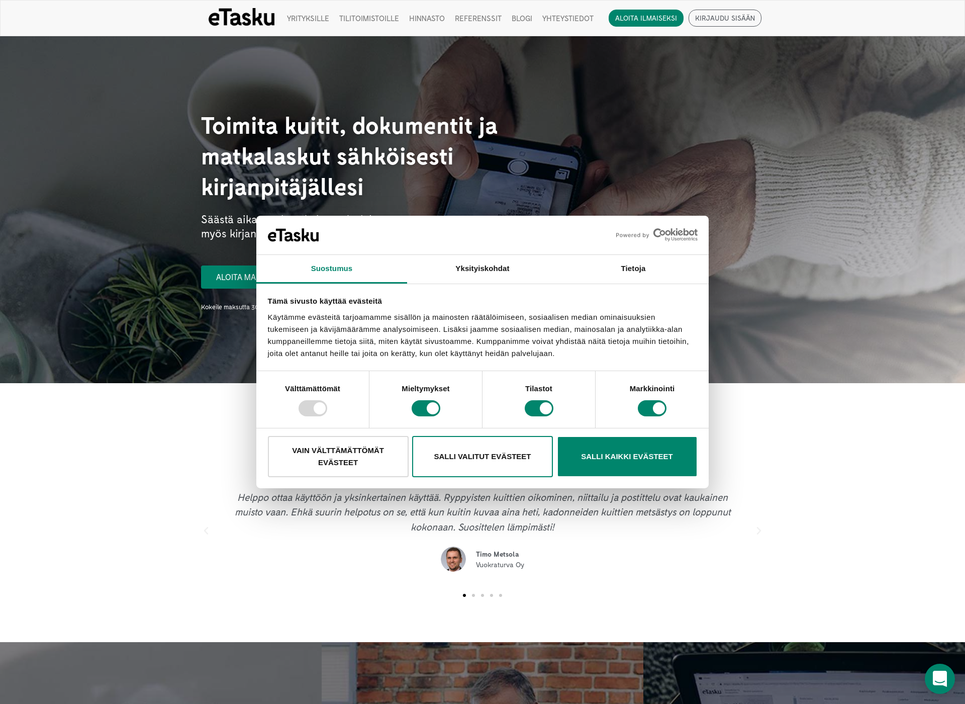 Skärmdump för etasku.fi