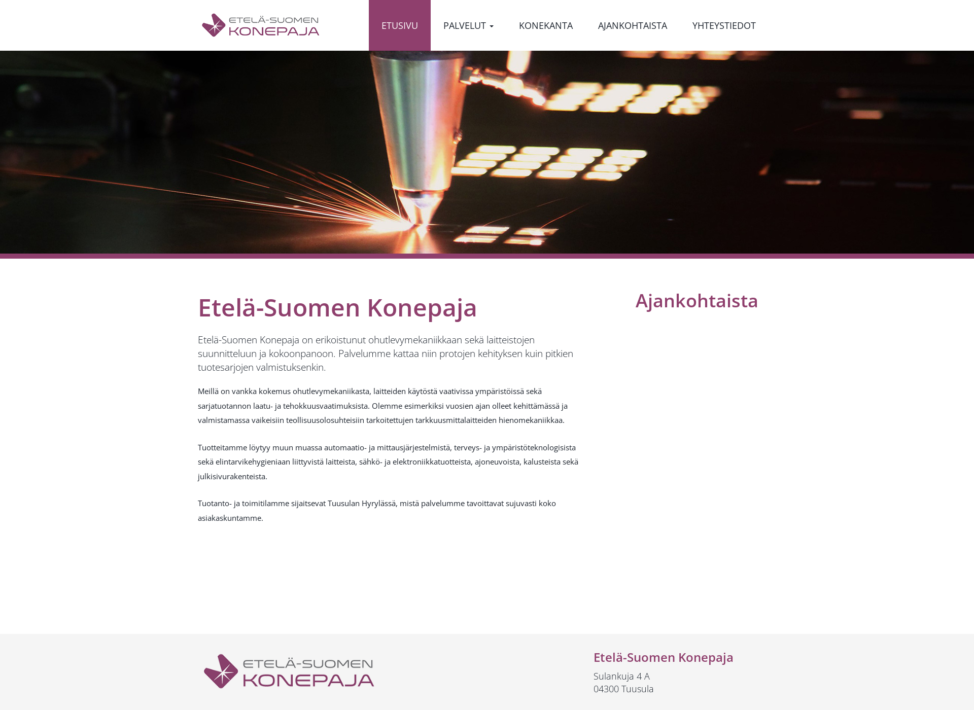 Screenshot for etela-suomenkonepaja.fi