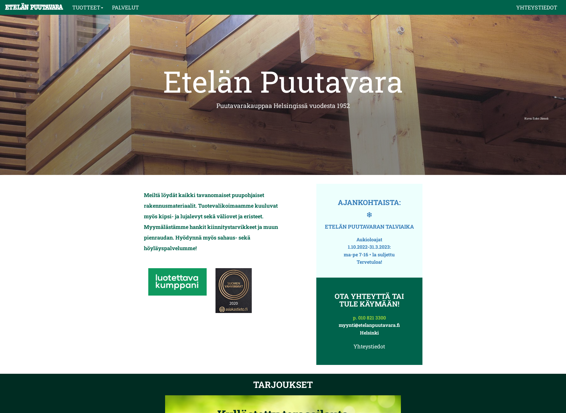 Screenshot for etelanpuutavara.fi