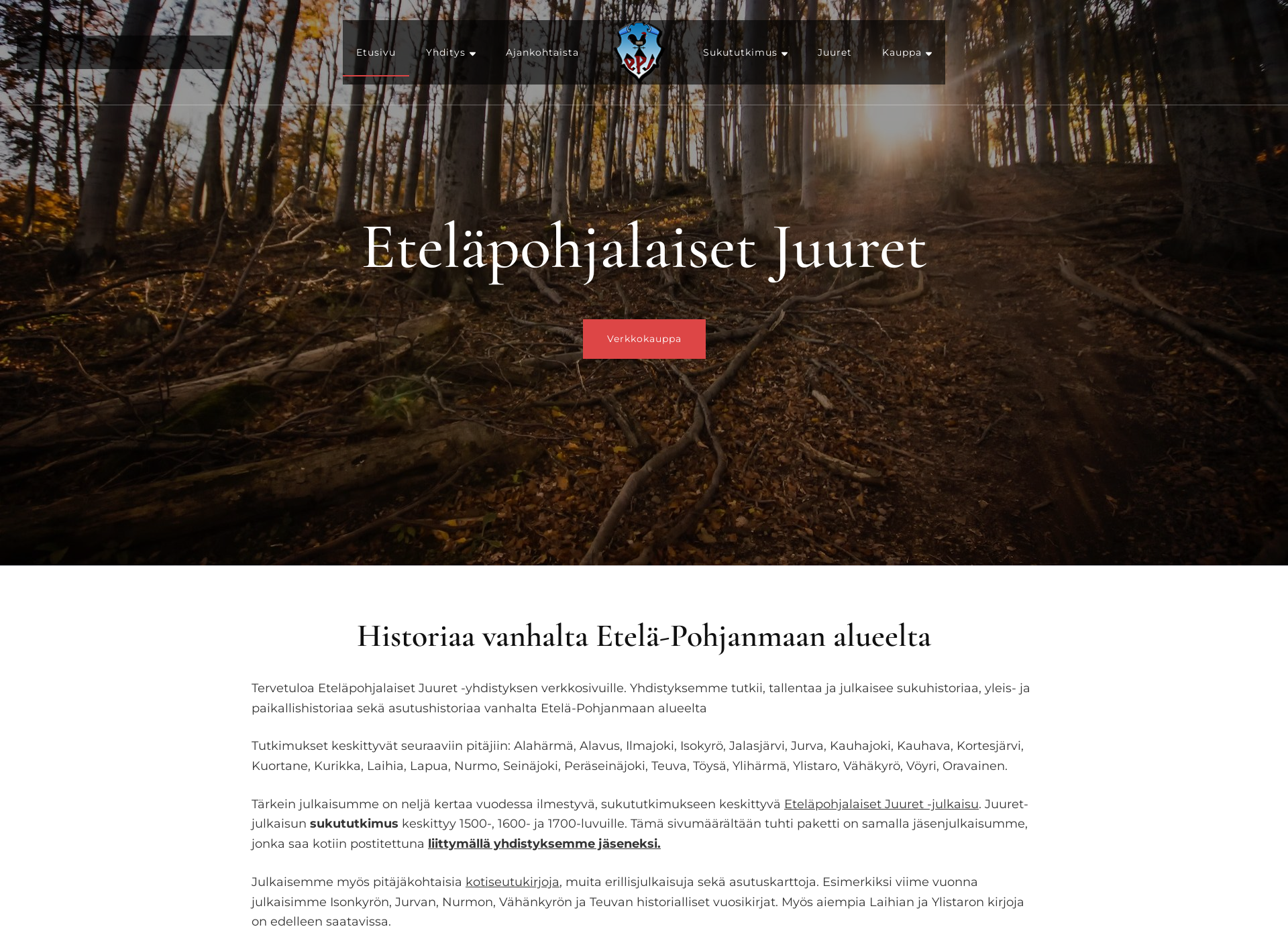 Screenshot for etelapohjalaiset-juuret.fi
